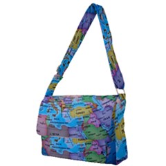 Globe World Map Maps Europe Full Print Messenger Bag (s)