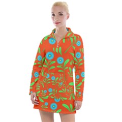 Background-texture-seamless-flowers Women s Long Sleeve Casual Dress