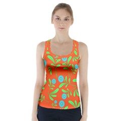 Background-texture-seamless-flowers Racer Back Sports Top