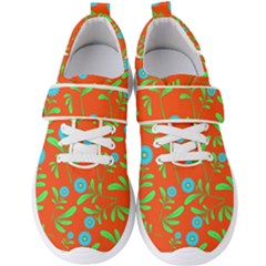 Background-texture-seamless-flowers Men s Velcro Strap Shoes