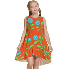 Background-texture-seamless-flowers Kids  Frill Swing Dress