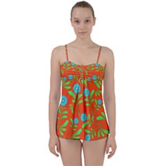 Background-texture-seamless-flowers Babydoll Tankini Set