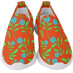 Background-texture-seamless-flowers Kids  Slip On Sneakers