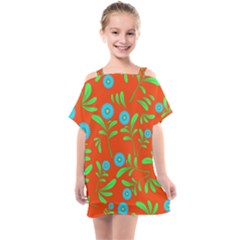 Background-texture-seamless-flowers Kids  One Piece Chiffon Dress