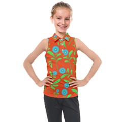 Background-texture-seamless-flowers Kids  Sleeveless Polo Tee