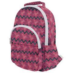 Background-pattern-structure Rounded Multi Pocket Backpack