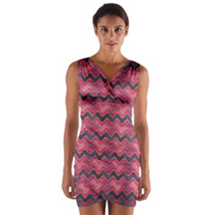 Background-pattern-structure Wrap Front Bodycon Dress