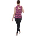 Background-pattern-structure Mock Neck Chiffon Sleeveless Top View2