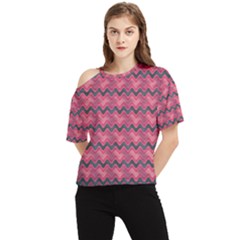 Background-pattern-structure One Shoulder Cut Out Tee by Jancukart