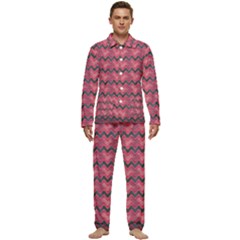 Background-pattern-structure Men s Long Sleeve Velvet Pocket Pajamas Set