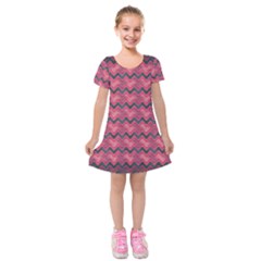 Background-pattern-structure Kids  Short Sleeve Velvet Dress