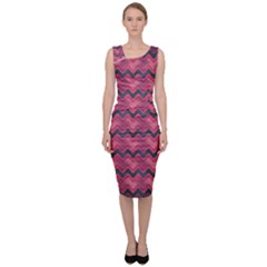 Background-pattern-structure Sleeveless Pencil Dress