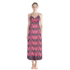 Background-pattern-structure Button Up Chiffon Maxi Dress