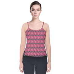 Background-pattern-structure Velvet Spaghetti Strap Top