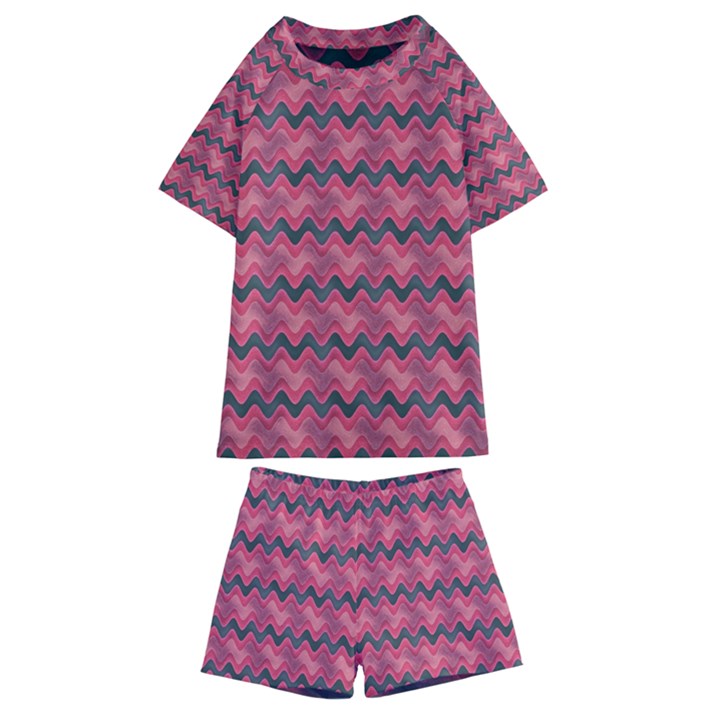 Background-pattern-structure Kids  Swim Tee and Shorts Set