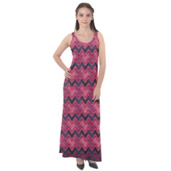 Background-pattern-structure Sleeveless Velour Maxi Dress