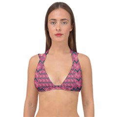 Background-pattern-structure Double Strap Halter Bikini Top