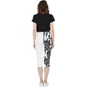 IM Fourth Dimension Black White 66 Inside Out Lightweight Velour Capri Leggings  View2