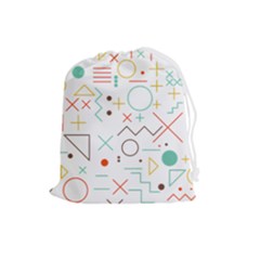 Mathematics Geometry Geometric Shape Euclidean Pattern Drawstring Pouch (large) by Sapixe