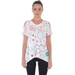 Mathematics Geometry Geometric Shape Euclidean Pattern Cut Out Side Drop Tee by Sapixe