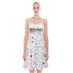 Mathematics Geometry Geometric Shape Euclidean Pattern Spaghetti Strap Velvet Dress