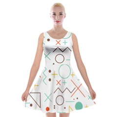 Mathematics Geometry Geometric Shape Euclidean Pattern Velvet Skater Dress