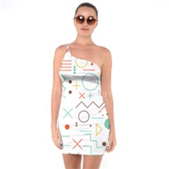 Mathematics Geometry Geometric Shape Euclidean Pattern One Soulder Bodycon Dress by Sapixe