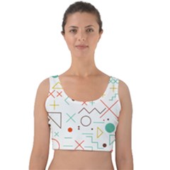 Mathematics Geometry Geometric Shape Euclidean Pattern Velvet Crop Top by Sapixe