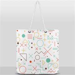 Mathematics Geometry Geometric Shape Euclidean Pattern Full Print Rope Handle Tote (large) by Sapixe