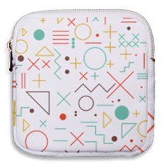 Mathematics Geometry Geometric Shape Euclidean Pattern Mini Square Pouch by Sapixe