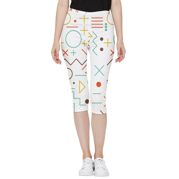 Mathematics Geometry Geometric Shape Euclidean Pattern Inside Out Lightweight Velour Capri Leggings 