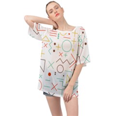 Mathematics Geometry Geometric Shape Euclidean Pattern Oversized Chiffon Top by Sapixe