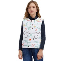 Mathematics Geometry Geometric Shape Euclidean Pattern Kid s Short Button Up Puffer Vest	