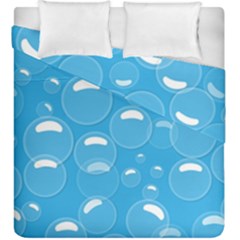 Pattern Blue Bubble Pattern Background Duvet Cover Double Side (king Size) by Amaryn4rt