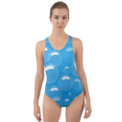 Pattern Blue Bubble Pattern Background Cut-out Back One Piece Swimsuit by Amaryn4rt