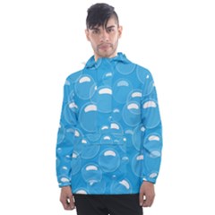 Pattern Blue Bubble Pattern Background Men s Front Pocket Pullover Windbreaker by Amaryn4rt