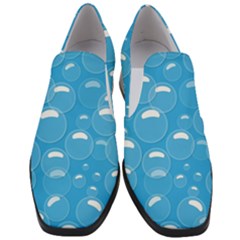 Pattern Blue Bubble Pattern Background Women Slip On Heel Loafers by Amaryn4rt