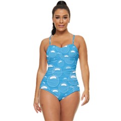 Pattern Blue Bubble Pattern Background Retro Full Coverage Swimsuit by Amaryn4rt