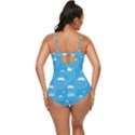 Pattern Blue Bubble Pattern Background Retro Full Coverage Swimsuit View4