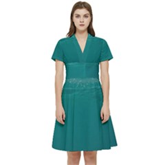 Ocean Short Sleeve Waist Detail Dress by nateshop