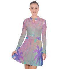 Palm-trees Long Sleeve Panel Dress by nateshop