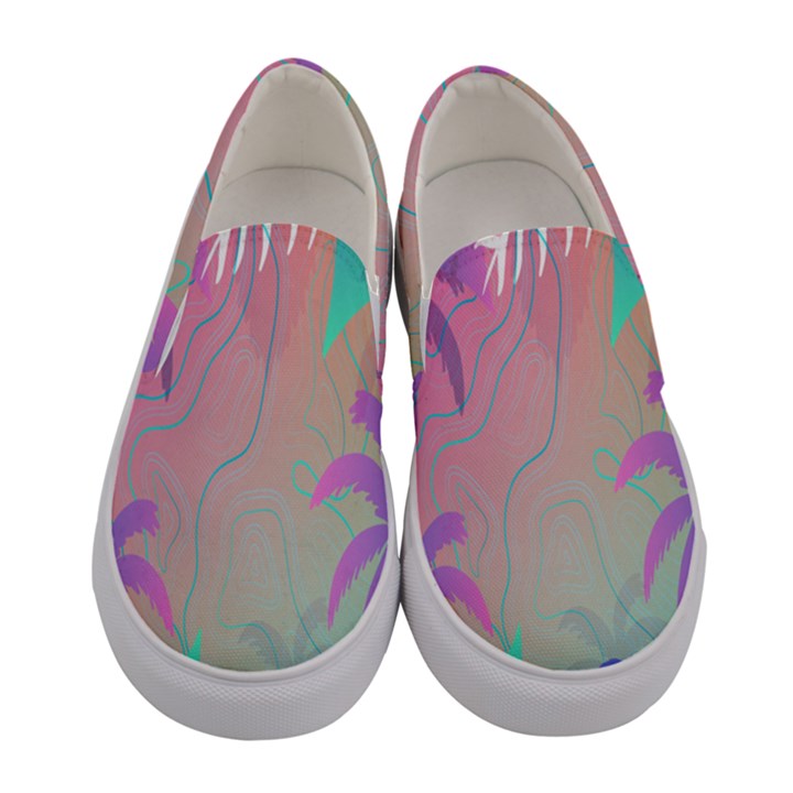 Palm-trees Women s Canvas Slip Ons