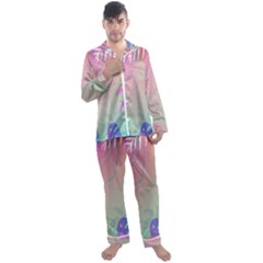 Palm-trees Men s Long Sleeve Satin Pajamas Set by nateshop