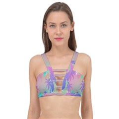 Palm-trees Cage Up Bikini Top