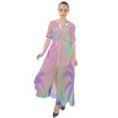 Palm-trees Waist Tie Boho Maxi Dress