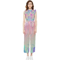 Palm-trees Women s Frill Top Chiffon Jumpsuit by nateshop