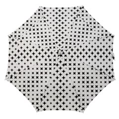 Pattern-whit Star Black Straight Umbrellas