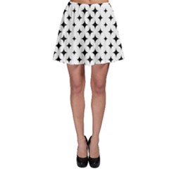 Pattern-whit Star Black Skater Skirt by nateshop