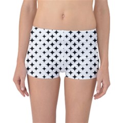 Pattern-whit Star Black Reversible Boyleg Bikini Bottoms by nateshop