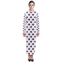 Pattern-whit Star Black Turtleneck Maxi Dress by nateshop